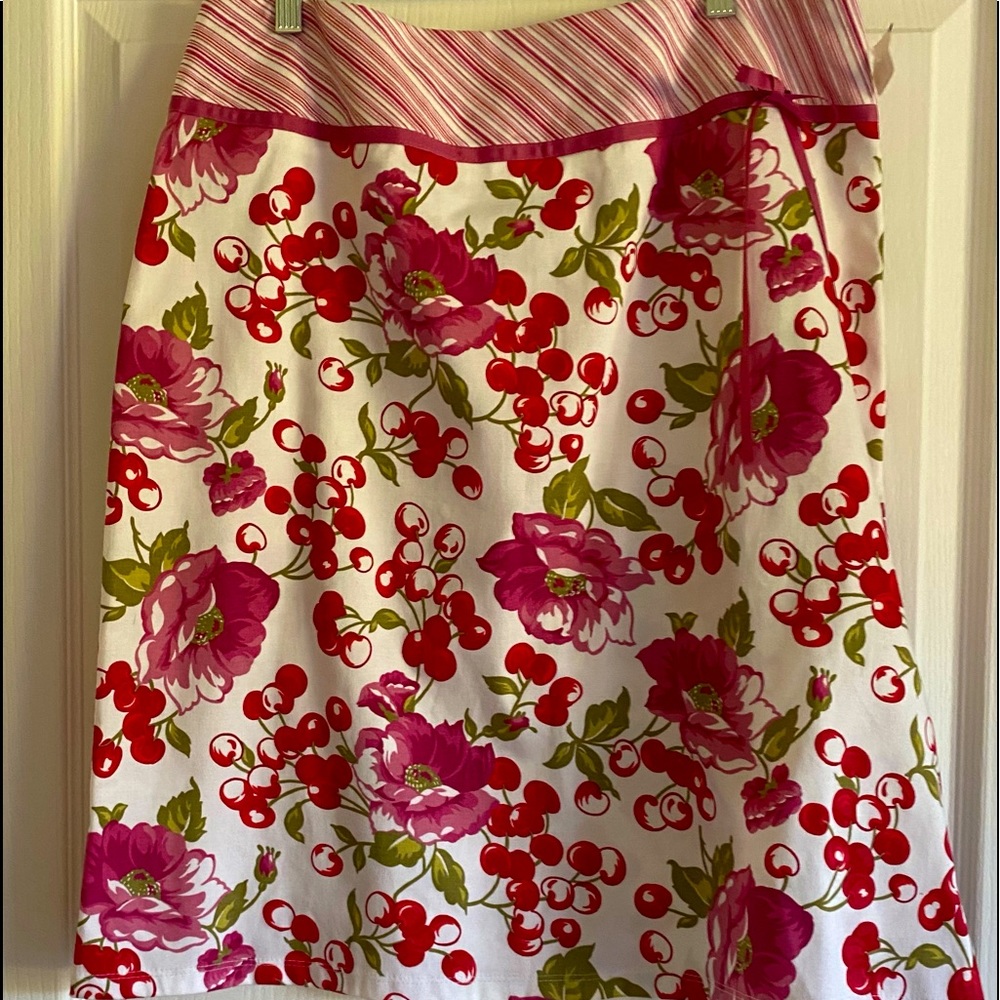 b.i.y.a.y.c.d.a. Skirt Cherries Red White Sz 14